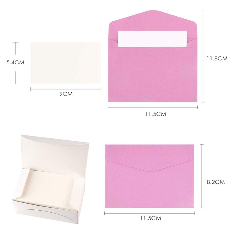 GLOBALDREAM Mini Envelopes, Pack of 72 Mini Envelopes, 100 Pieces