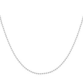 ARGENTO REALE 925 Sterling Silver 1.5MM-4MM Bead Ball Link Chain Necklace, Dog Tag Army Chain for Pendants, Pallini, Gift, Fine Jewelry, Solid Silver, 16-30 Inch (26.00, 2.5MM)