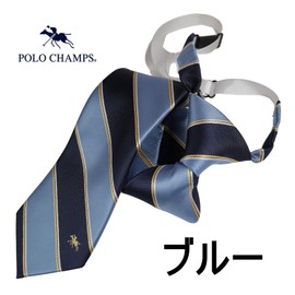 Polo Champs Brand One Touch Short Tie Unisex Accessory Uniform School Girls Junior High School Students College Students Working People Adjuster Adjustable School Blazer Cosplay Horse PCN-002 Stripe