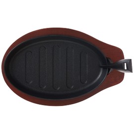 Winco Fajita Platter w/Gripper, 3-pc Set, Cast Iron