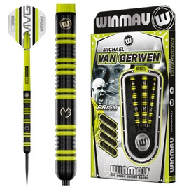 WINMAU Michael van Gerwen MvG 23 Gram 85% Professional Tungsten Darts Set with Flights and Stems (Shafts)
