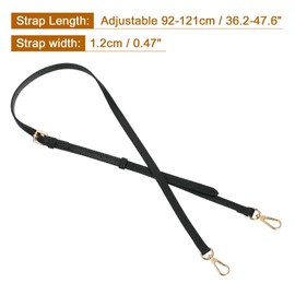 sourcing map Leather Bag Strap Replacement Adjustable Crossbody Bag Straps Conversion for Shoulder Bag Handbag Purse, Black, Gold Buckle