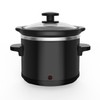 0.65Qt Mini Slow Cooker Ceramic Pot Support Dishwasher Safe, Black