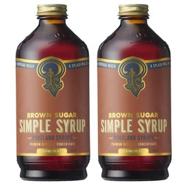 Portland Syrups Brown Sugar Simple Syrup - Drink Mix for Crafting Cocktails, Sugar Syrup for Drinks, Simple Syrup for Coffee, Mocktails, Baking, 12 oz, Pack of 2