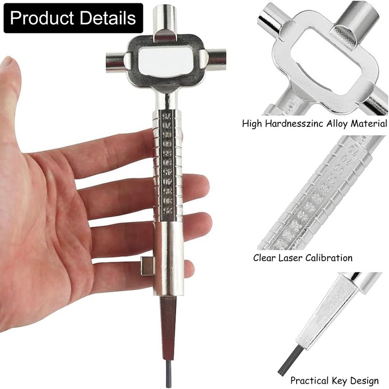 Belvanr Pack of 2 Universal Construction Keys, Architect Key, Zinc