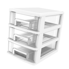 SAFIGLE Mini organizador de cajones de plástico con cajones, organizador de computadora pequeño para manualidades, baño, recámara, computadora