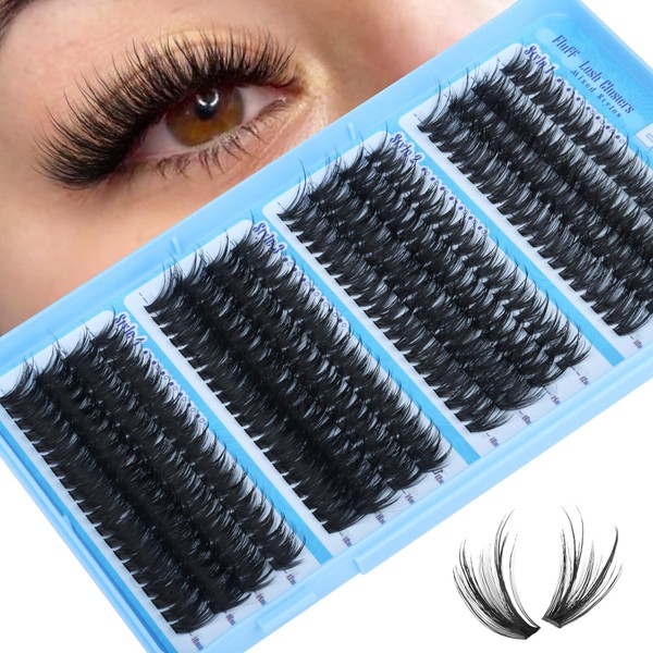 Eefofnn Lash Clusters with Spikes Volume Eyelash Clusters 320Pcs Wispy