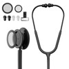 聴診器 ステソスコープ 成人・小児用ダブル 両面型 低周波 高周波 医療 看護用 介護用 (ブラック)