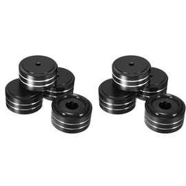 8Pcs 40X20mm Aluminum HiFi AMP Speaker Isolation Stand Turntable Feet Pad (Black)