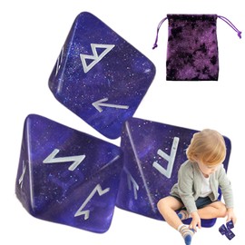 Rune Dice | 8-Sided Astrological Dice for Prediction,Portable Rune Dice with Drawstring Bag, Resin Polyhedral Dice Set Divination Game Toys