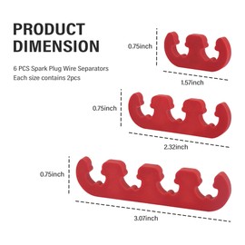 6PCS Spark Plug Wire Separator,Include 2/3/4 Holes Spark Plug Wire Holder Suitable for 7mm 8mm 8.5mm 8.8mm Spark Plug Wires,Car Accessories Spark Plug Wire Loom for Car Engine (Red)