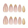 Gold French Tip Press on Nails Medium Almond Fake Nails