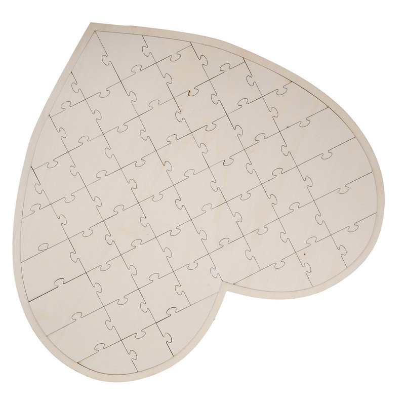 Wooden Heart Puzzle Wedding Games Personalization Message Board Craft Decorations