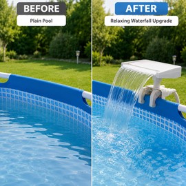 Pool Waterfall Fountain for Above-Ground Pools – Adjustable Clamp Spillway Attachment for Smooth Water Flow