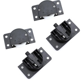 Maxmoral 2 Sets Black Sliding Cabinet Hardware Components Home Wardrobe Door Nylon Pulley Furniture Fitting Suitable for Windows