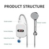 Vislone Instant Water Heaters LCD Digital Display Thermostatic Shower Water