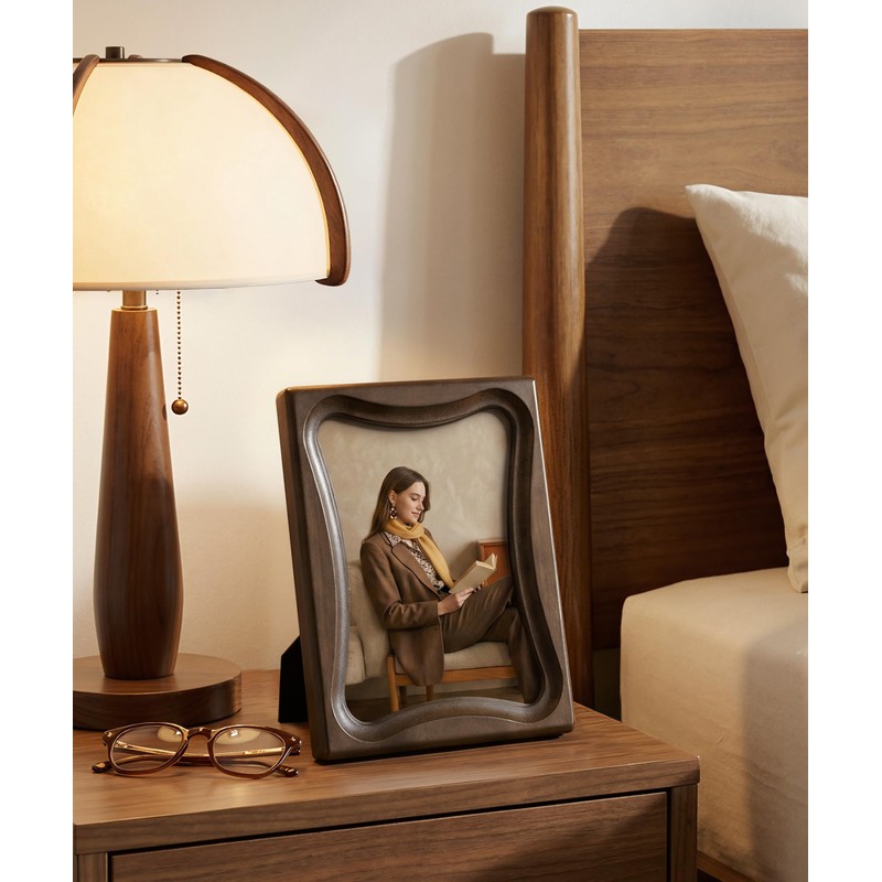 Afuly 5x7 Wood Picture Frame MCM Walnut Wooden Photo Frame