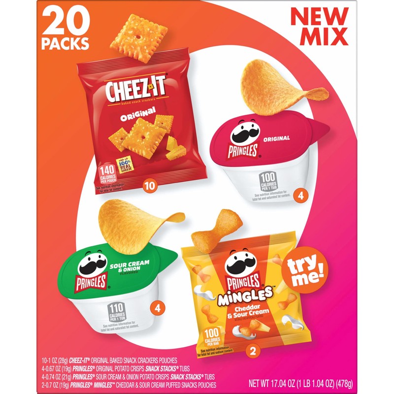 Cheez-It and Pringles Snacks, Grab and Go, Variety Pack, 17.04oz