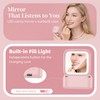 Wireless Earbuds with LED Makeup Mirror Case, Bluetooth 6.0 Open