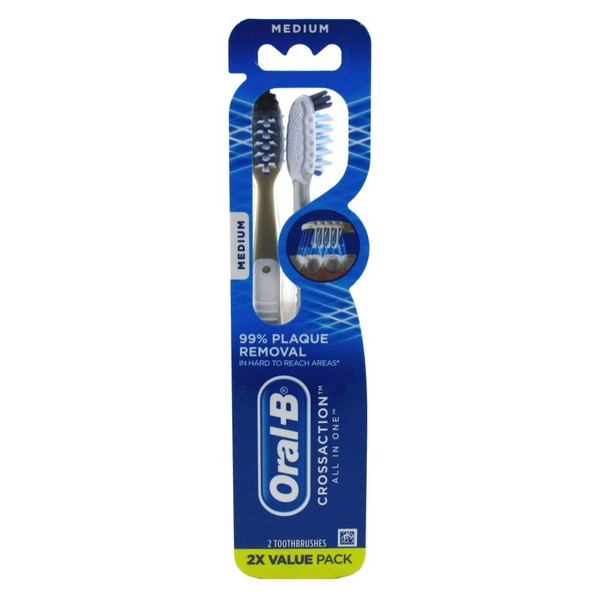 Oral-B Pro-Health All-In-One with Crossaction Bristles Med Toothbrush Value Pack 2 CT (Pack of 6)