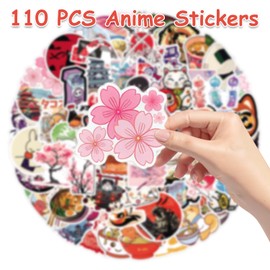 110 PCS Culture Stickers Mixed Pack, Japanese Style Vinyl Stickers for Kids, Teens, Enthusiasts, Decorative Waterproof Stickers for Laptop, Luggage, Helmet, Skateboard, Guitar