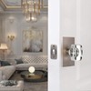 HIEMEY Crystal Glass Passage Door Knobs Interior, Modern Brushed Nickel
