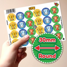 Stone Melon School Reward Stickers 144 Sports Day 1st 2nd 3rd Place Stickers 30mm Round Awards Nursery Teachers Parents Children Kids Trophy