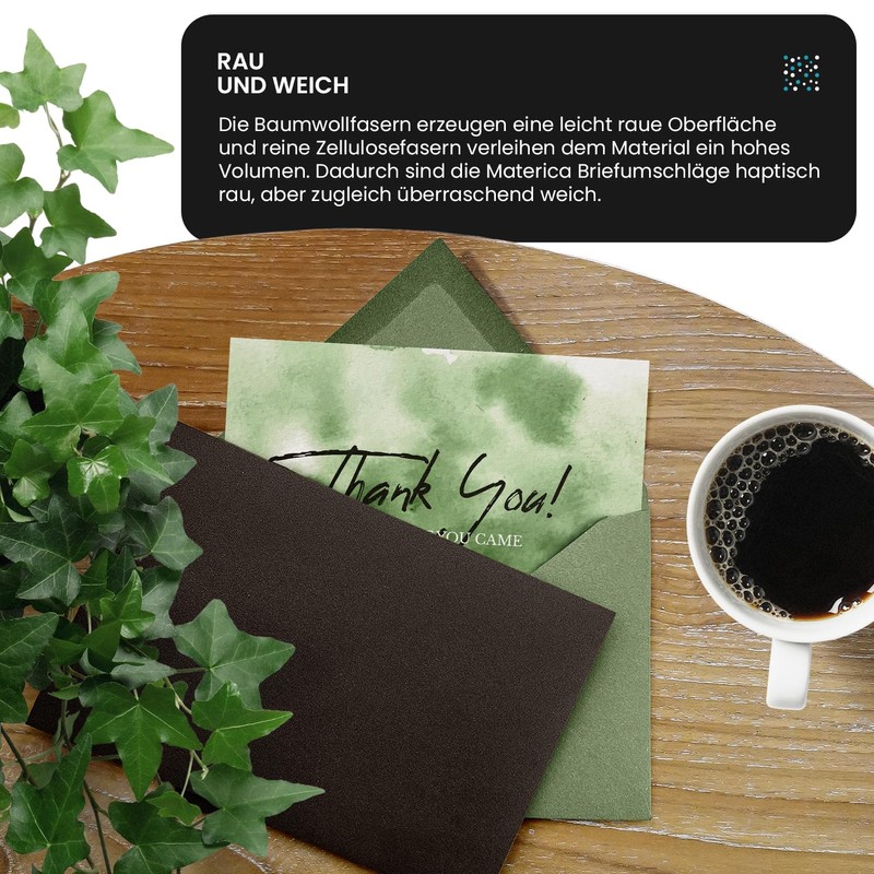 Netuno 25 Square Envelopes Olive Green 153 x 153 mm