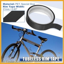 Partuto Width 21mm Length 10m Tubeless Rim Tape Bike Rim Strip Tape Black Replacement