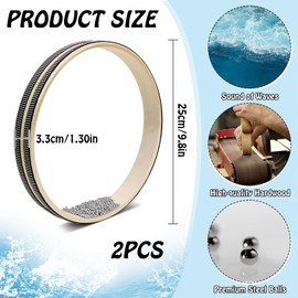 Wellentrommel 2 Stück, Ozeantromme, Trommel Ocean Drum mit Hartholzschale Stahlkugeln Musikinstrument Hand Percussion 10 Zoll, für Meditation & Entspan (10 zoll)