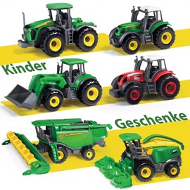 Oriate Farm Tractor Toy, Die-Cast, DIY Vehicles, Truck Machines Playset 38 Pieces with Farm Animal, Realistic Educational Farm Set for Children, Includes Combine Harvester, Trailer, Cow