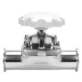 DERNORD Sanitary Diaphragm Valve Silicone Seal Stainless Steel 316L, 2" Tri Clamp Valve (2 inch Tube OD)