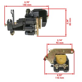 Caltric Rear Caliper w/ Pads and Brake Disc for Yamaha Raptor 660R YFM660R 2002-2005