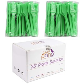 Pana Cosmetic Make Up Disposable Plastic 2.5" Spatulas Skin Care Facial Cream Mask Spatula (APPLE GREEN - 200 Pcs Box)