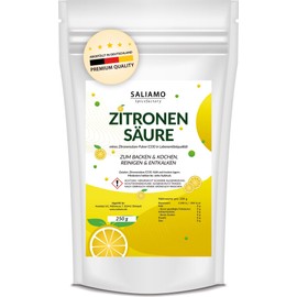 Saliamo | 250 g Citric Acid Monohydrate E330 Powder | Food Grade | Pure Citric Acid | Cooking | Baking | Cleaning | Cleaning