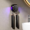 Toothbrush Holder Wall Mounted, Rechargeable Smart Cleaner Case, Portable Toothbrush Holder for Electric and Manual Toothbrushes, Travel Home Toothbrush Cleaning Box (Black)