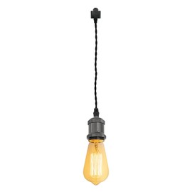 Kiven H-Type Track Mini Pendant Light, Track Mounted Pendant Light Kit, Vintage Style Single-Lamp E26 Black Socket,59 Inches Cord Length-1 Pack