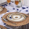 4 Pack Round Woven Placemats, 13 inch Natural Wicker PlacematsWater
