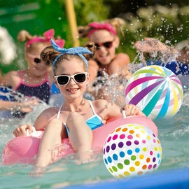 FULHANY2 StüCk Beachball - Wasserball Aufblasbar - 53 cm Farbige Punktewasserball - Aufblasbare SpielzeugbäLle FüR Hawaiianische Partys, Strandpartys Und SchwimmbäDer