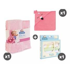 Misorel Toalla De Baño + Frazada Baby + Pack 5 Toallitas Faciales