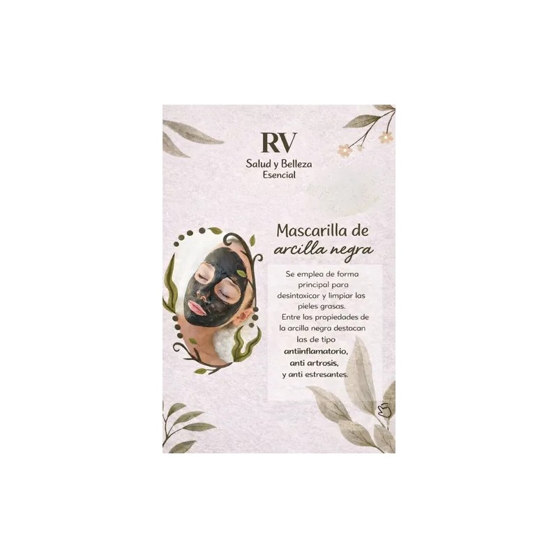 Arcilla Negra Facial 100% Natural 1kg Para Piel Grasa Y