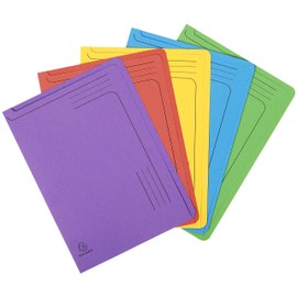 Exacompta - Ref 48000E - Forever Collection - Slip File - 220 x 310mm in Size, Suitable for A4 Documents, 290gsm Recycled Board - Assorted Colours (Pack of 5)