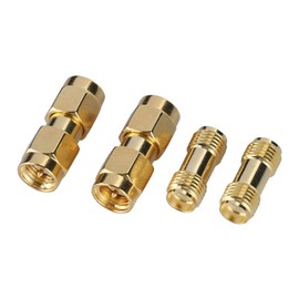 VBESTLIFE 4pcs SMA Connector, 2 SMA Male to SMA Male + 2 SMA Female to SMA Female Adapter RF Coaxial Adapter Connector, Supports a Variety of Coaxial Yields of the Same Cut
