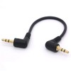Short 3.5mm Right Angle Cable, Gold Plated 90 Degree 3.5