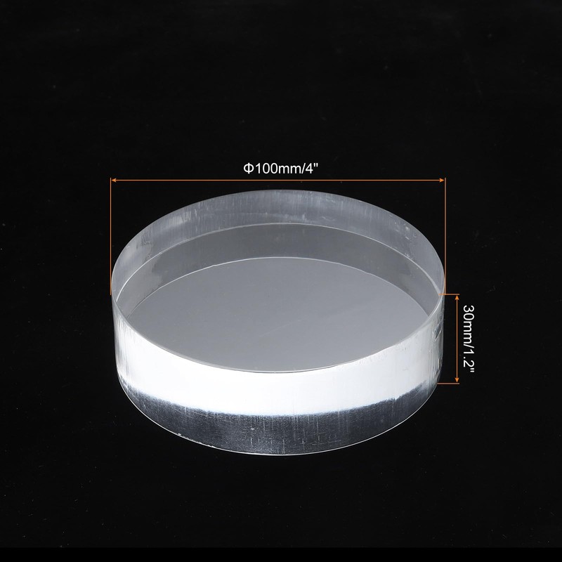 MECCANIXITY Acrylic Display Stand Base 4x1.2 Inch Solid Clear Cylinder