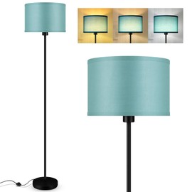 Black Floor Lamp Standing Lamp, 59" Tall LED Floor Lamp, Simple Living Room Lamps with Lampshade, Foot Pedal Switch, Small Tall Lamp for Bedroom/Dining Room/Boys' Room/Girls' Room, Green(Without Bulb)