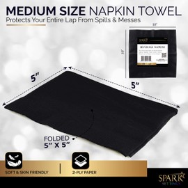 Cocktail Napkins Disposable, Black Beverage Napkins Soft and Absorbent Paper Napkins for Dinner, Party, Wedding, Or Every Day Use, 5” x 5” 2 Ply Party Napkins, Pack of 200 - By Amcrate