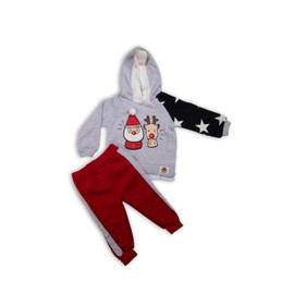 Amdrabola Christmas Baby Set, Unisex, Merry Christmas, 2 Piece and 3 Piece Sets, Long Sleeve, Bodysuit Outfit, Romper Pyjamas, 0-24 Months, Red 109