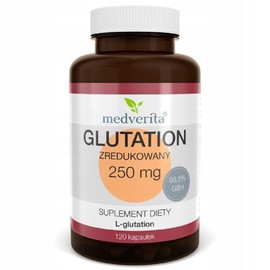 Medverita - Reduziertes Glutathion 250mg - Aminosäure - Stärkt die Immunität - Entgiftende Wirkung - Nahrungsergänzungsmittel - 120 kapseln