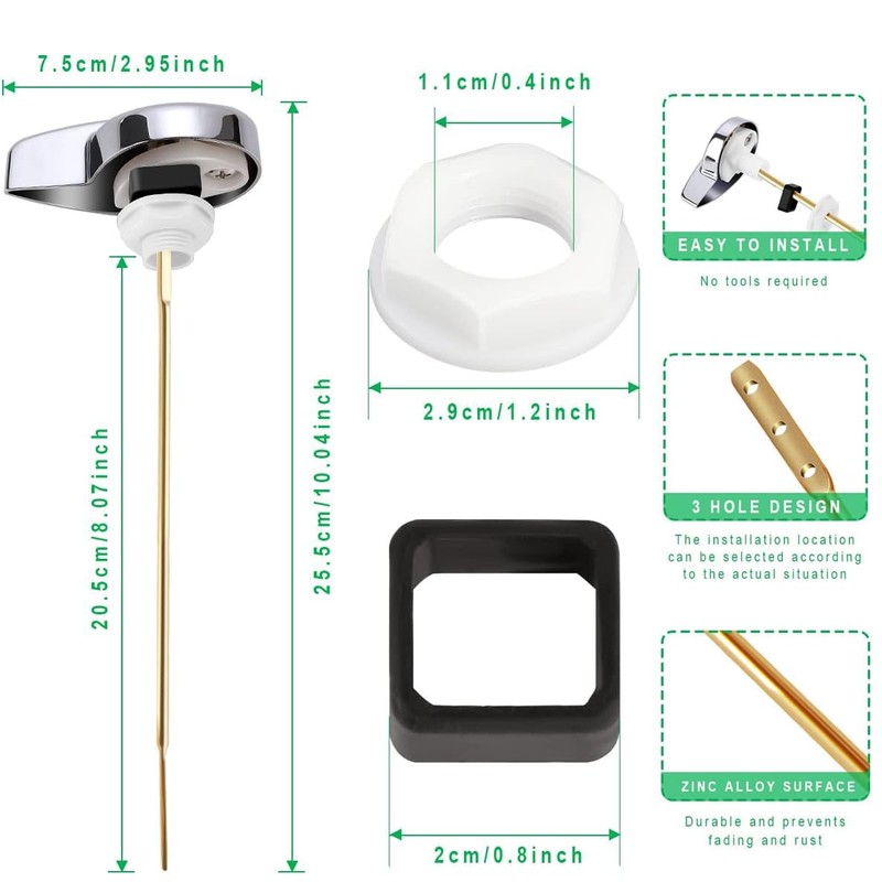 Side Mount Toilet Tank Flush Lever Handle for Toilets